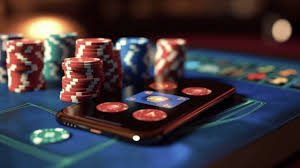 Ilustrasi bermain sportsbook dan casino di perangkat mobile dengan antarmuka oposlot yang modern